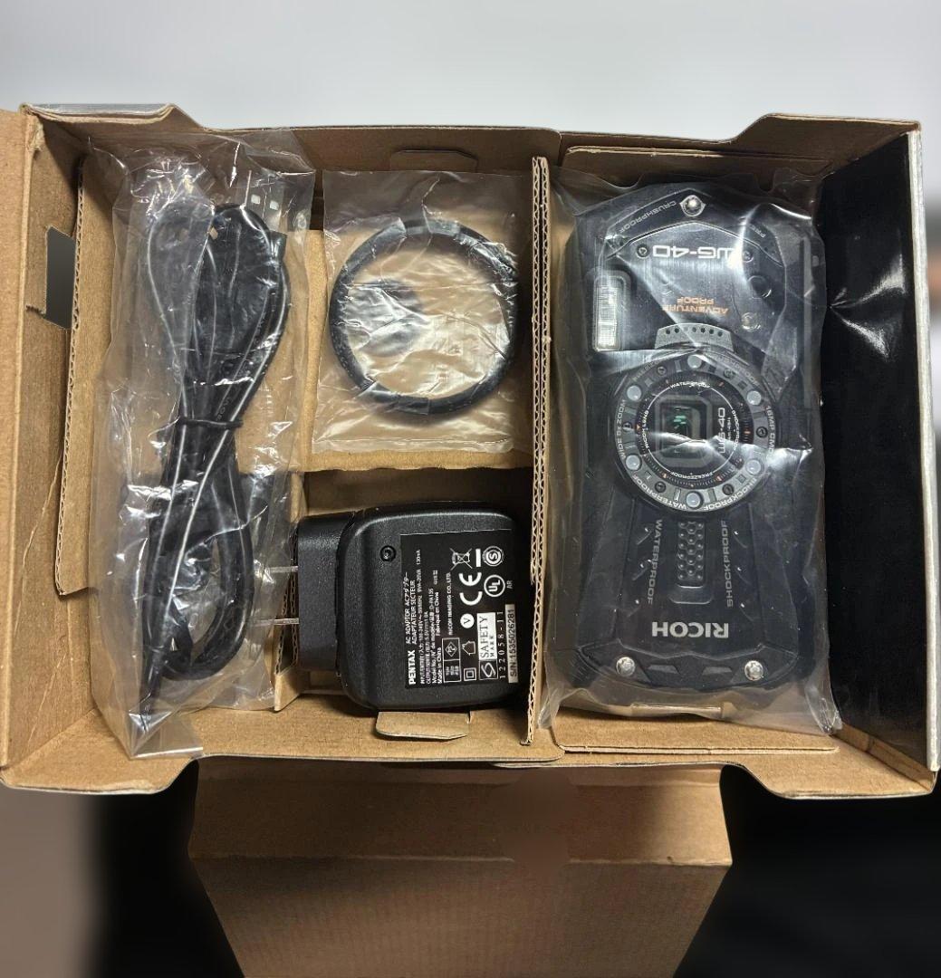 RICOH WG-40 防水デジタルカメラ　ブラック　付属品一式　説明書　箱付き