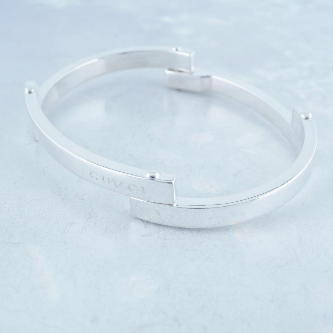 新品仕上 グッチ プレート ブレスレット バングル 925