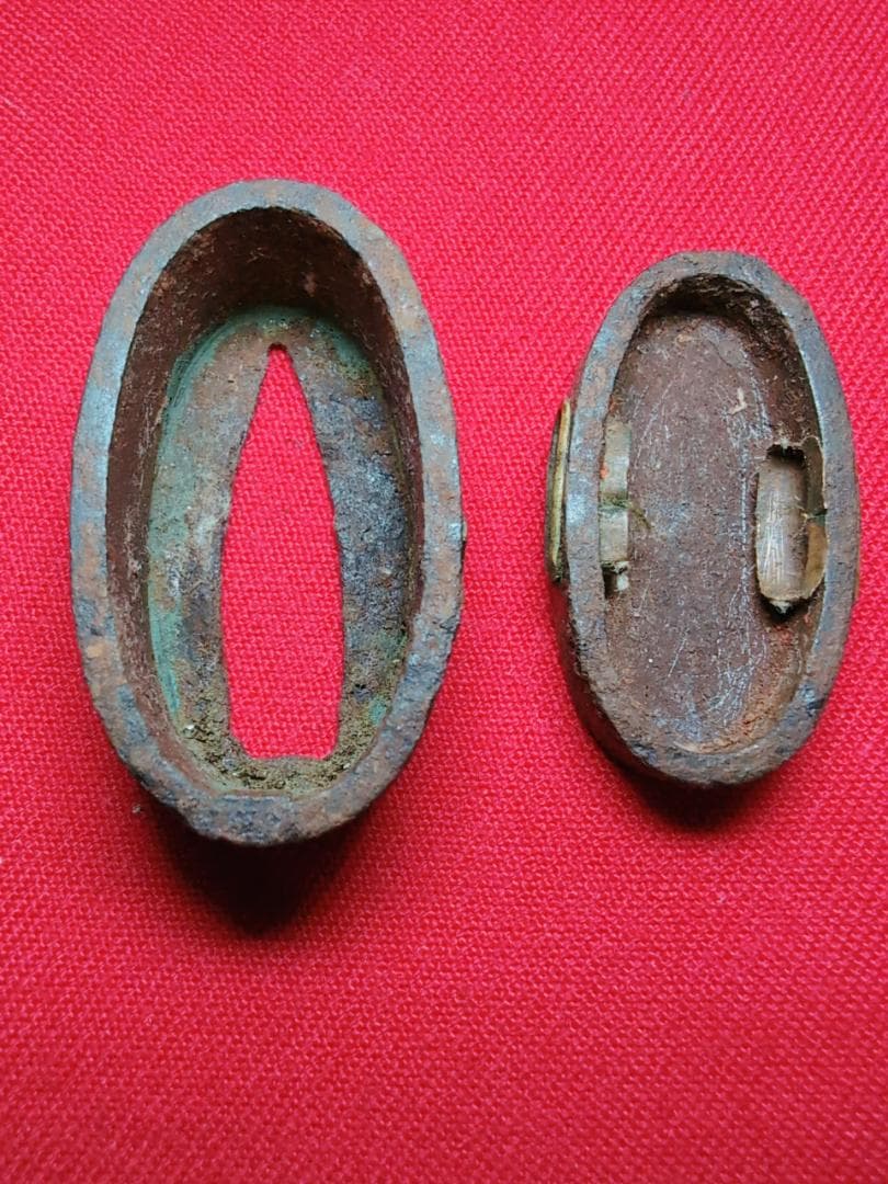 鉄地 梅樹図 縁頭 金色絵 拵 日本刀 刀装具 骨董 古美術