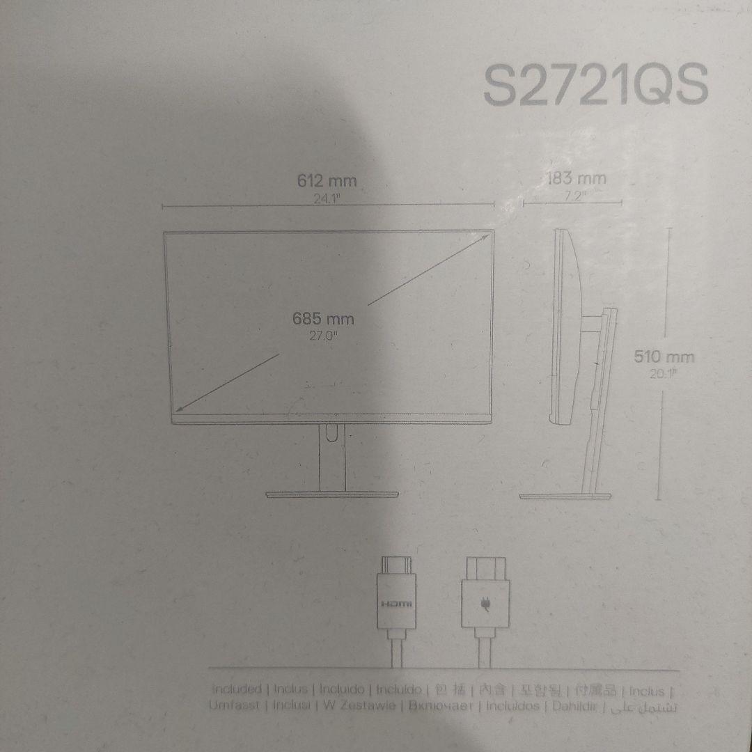 DELL モニター 。S2721QS