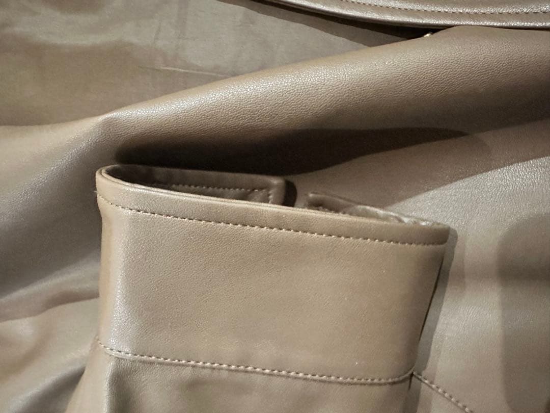 Deus デウス ブラウン フェイクレザー ジャケット L