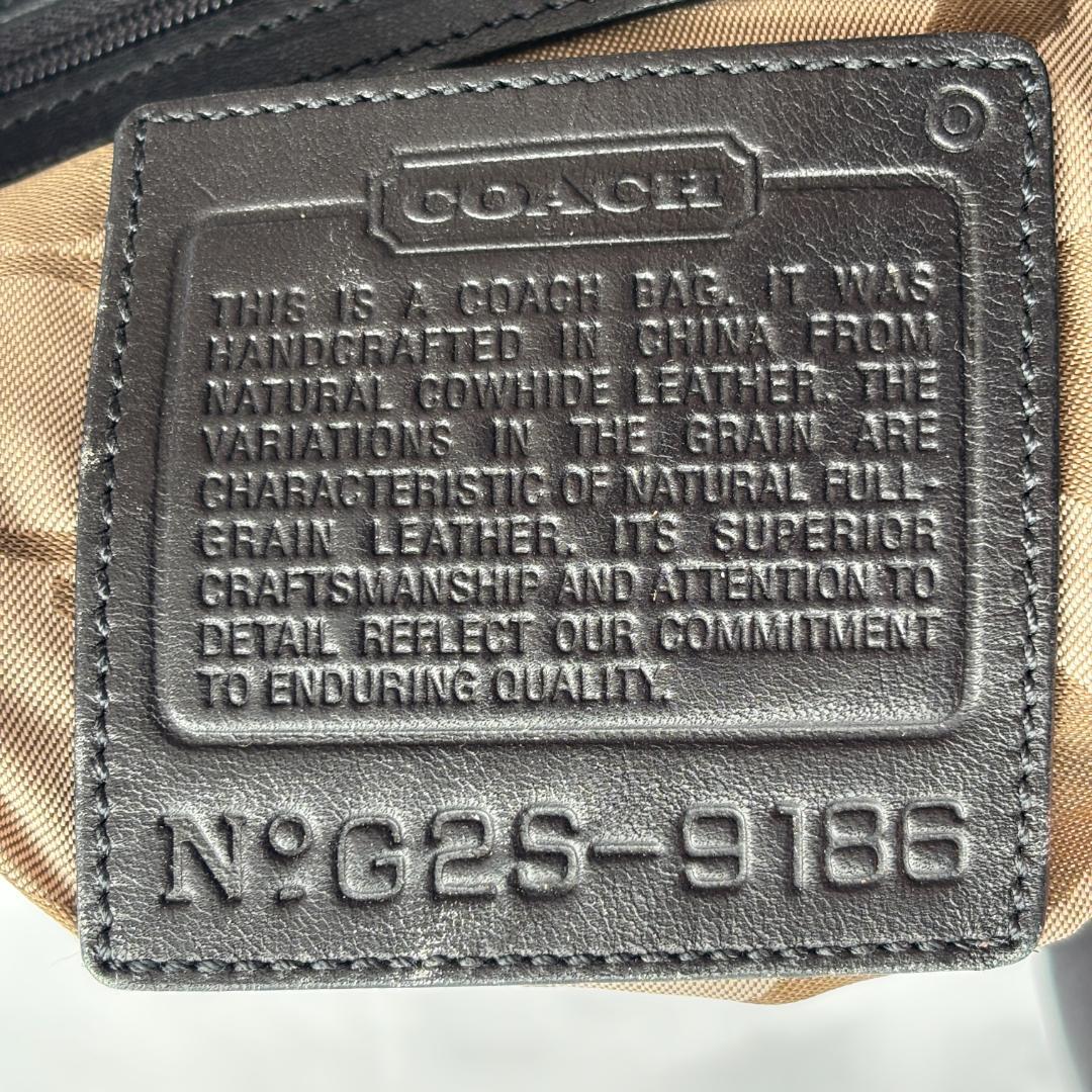 美品 コーチ ショルダーバッグ レザー 斜めがけ ブラック 9186