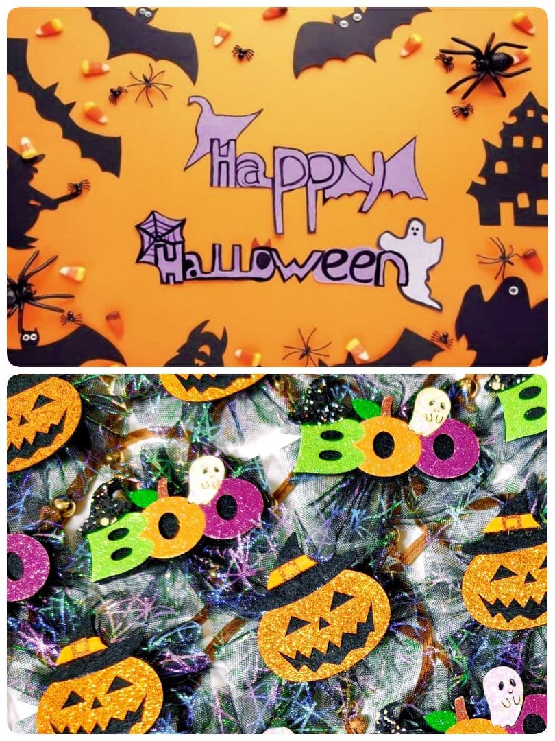 業務用　トリミングチョーカー　リボン　キラキラハロウィン　100個　10月