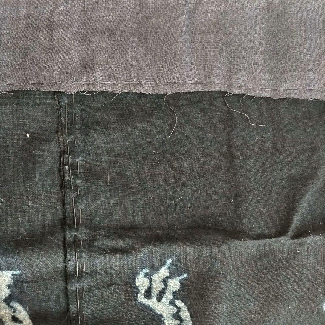 古布　筒描き　藍染　タペストリー