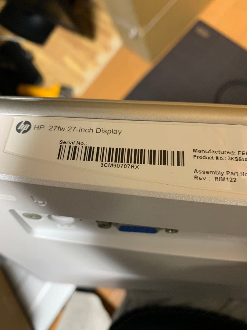 27インチ 液晶モニター HP 27fw 動作品