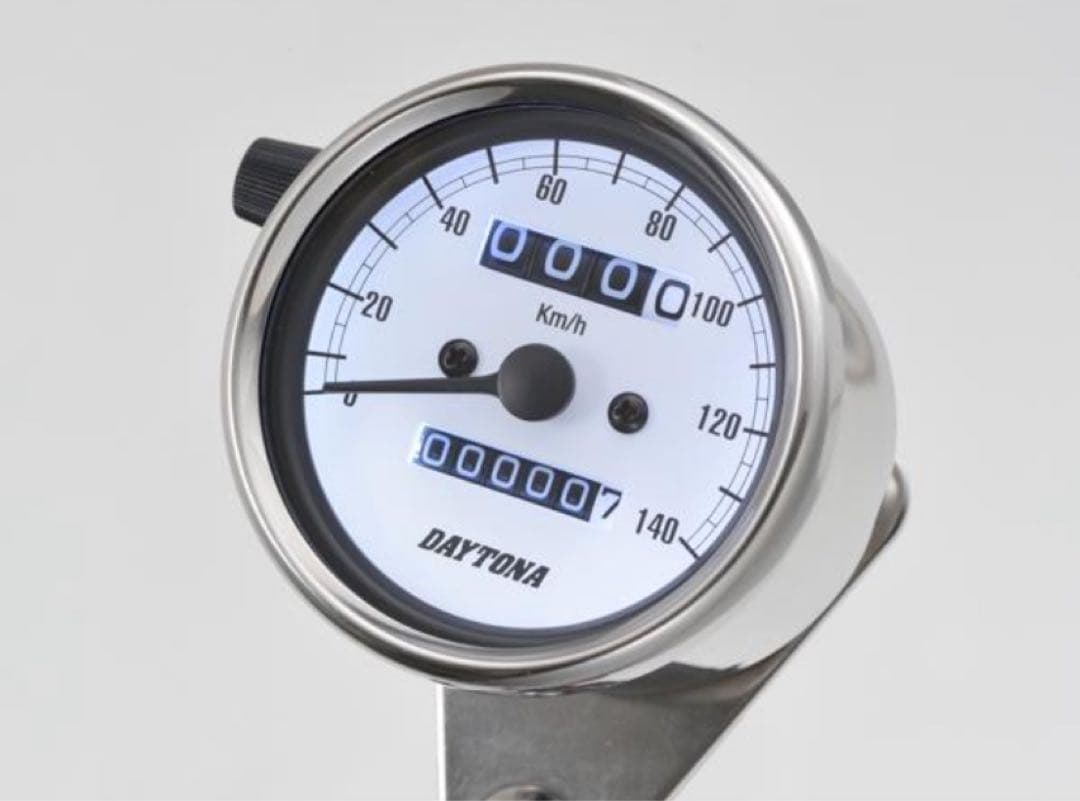 【新品】デイトナ 機械式スピードメーター φ60 ホワイトパネル 15635
