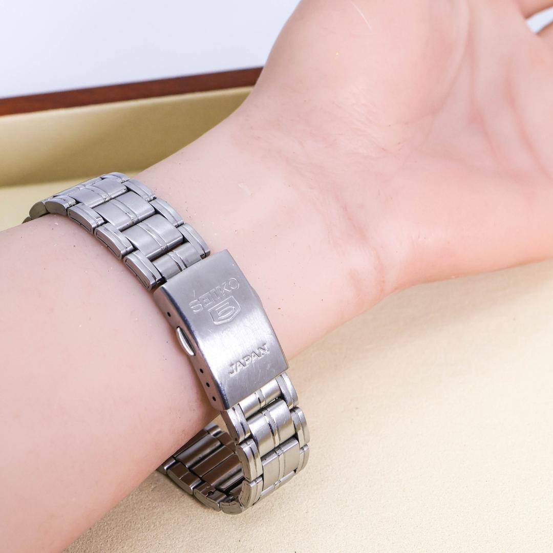 稼働 SEIKO 5 腕時計 機械式 自動巻き 裏スケ デイデイト 2555