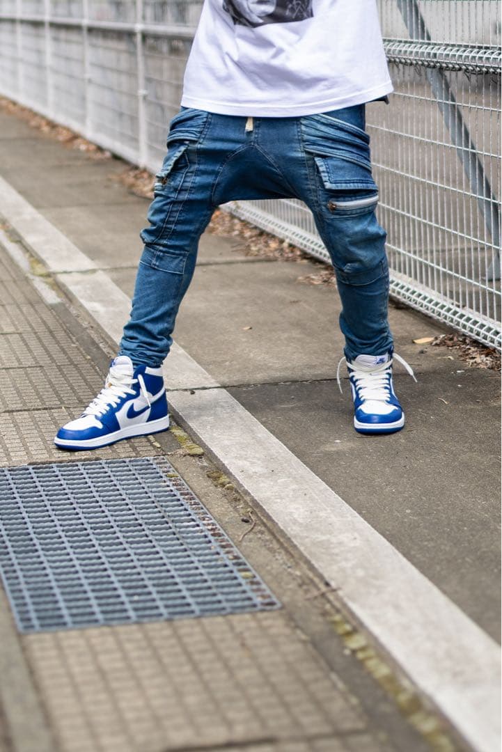 A.F ARTEFACT インディゴデニムカーゴサルエルスキニー　❗️2回着用美品