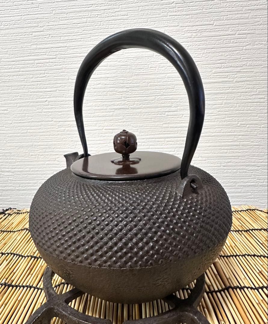 未使用品　龍敏堂造　袋鉉　飾摘銅蓋　南部鉄瓶　南部鉄器　調理器具