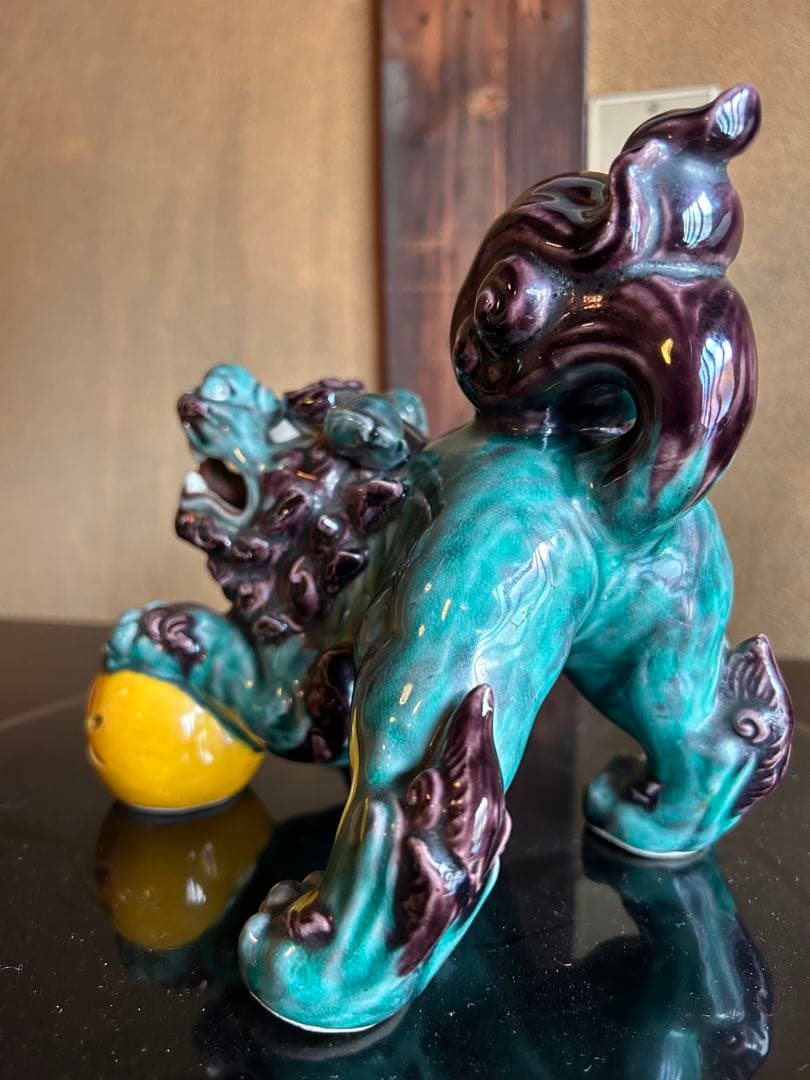 二代徳田八十吉　獅子置物　九谷　1点