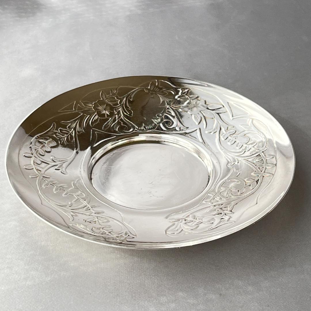 【 仏蘭西】アールヌーボー カップ＆ソーサー 【シルバープレート】