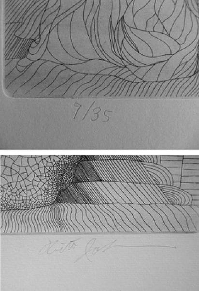 城景都　エッチング　エディションナンバー９/３５　鉛筆サインあり