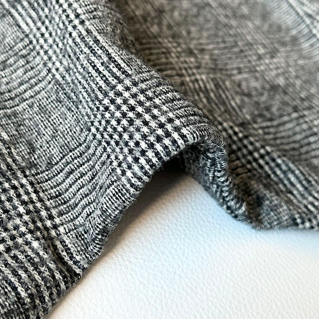 3006y美品 エヴァムエヴァ ウールグレンチェックサルエルパンツ グレー