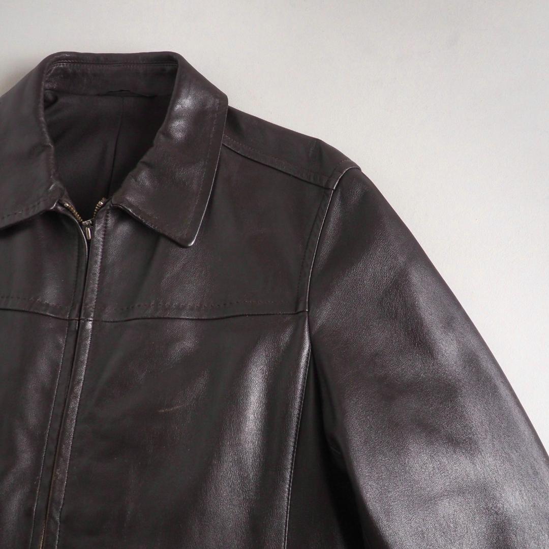 ラルフローレン　羊皮　レザージャケット　ダークブラウン　美品