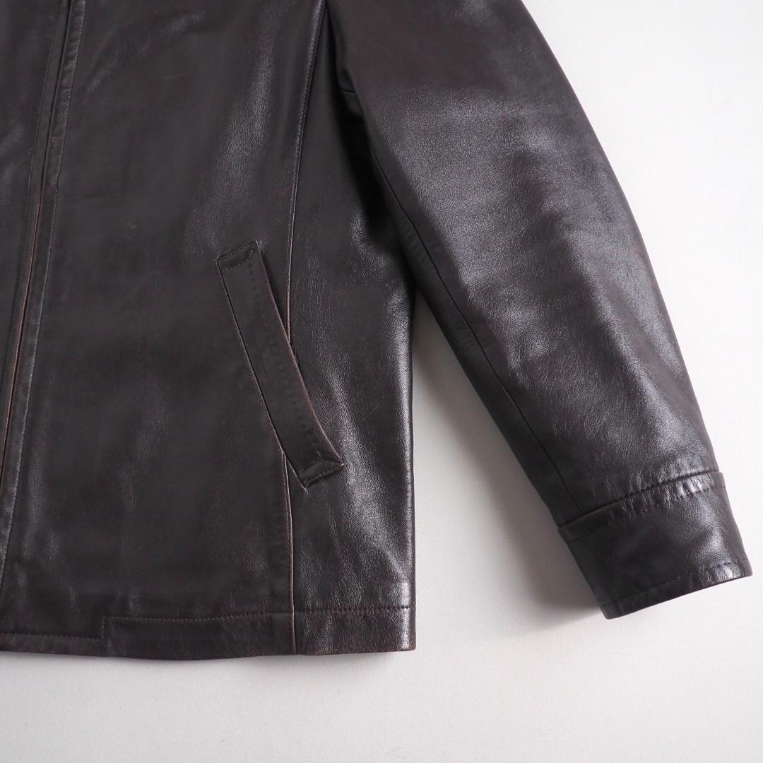 ラルフローレン　羊皮　レザージャケット　ダークブラウン　美品