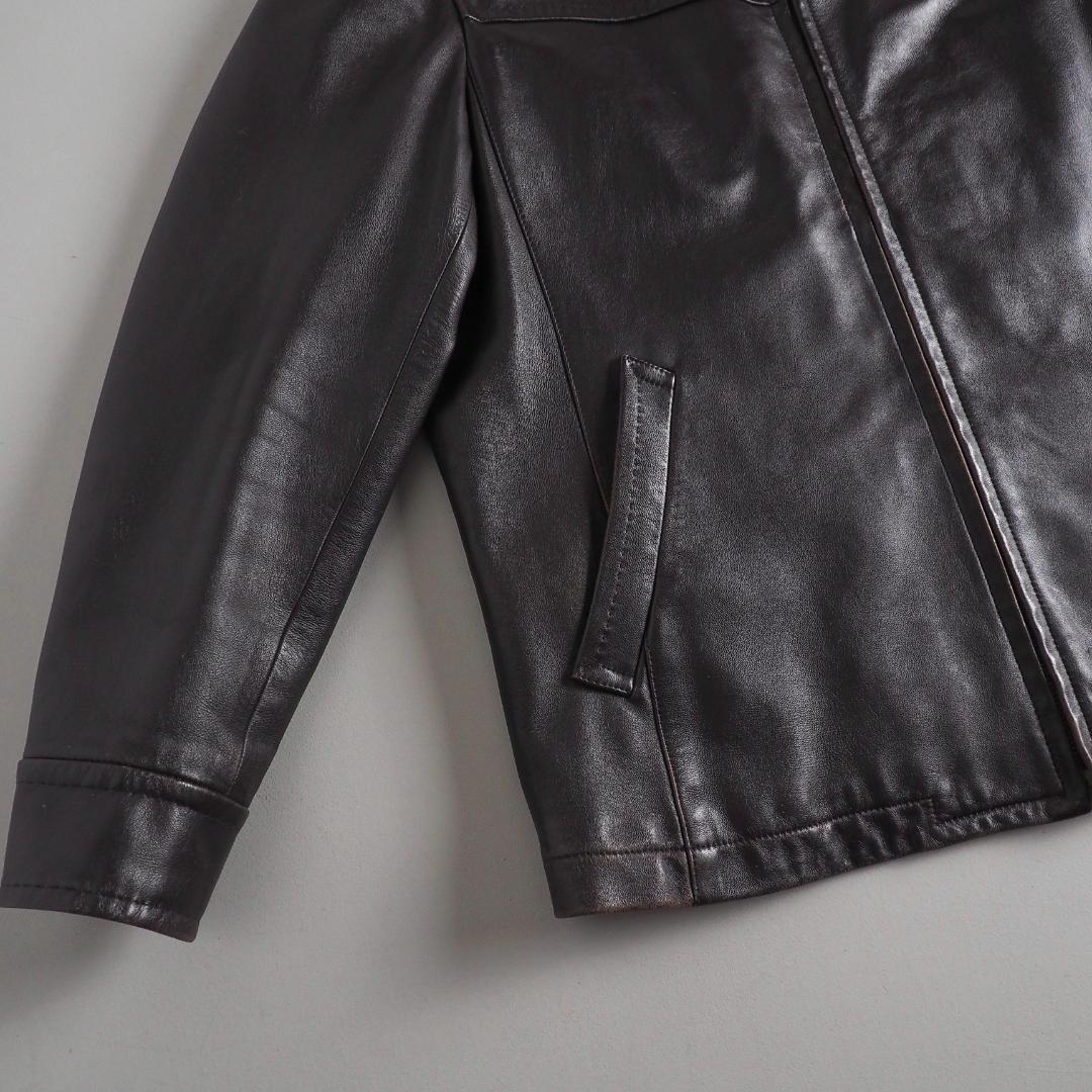 ラルフローレン　羊皮　レザージャケット　ダークブラウン　美品