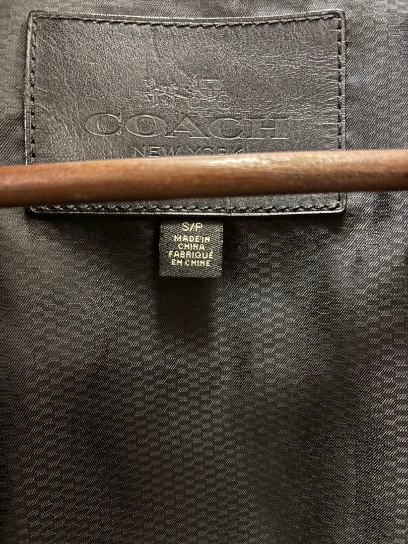 coach コーチブラックレザーシングルライダースジャケット牛革