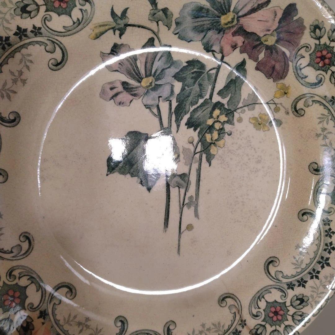 ライン他あり・ショワジールロワプレート・切り花/フランスアンティーク