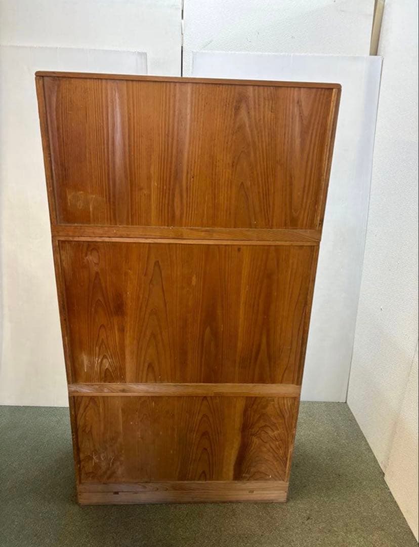 昭和レトロヴィンテージ家具　当時物　古道具　3つ重ね　総桐タンス　焼桐箪笥