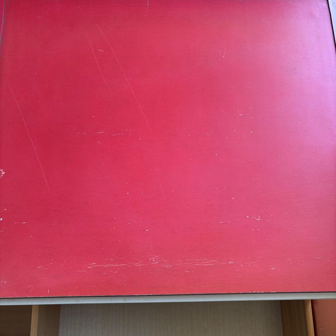 昭和レトロ レトロポップ チェスト 赤 白 整理棚 引き出し4段 タンス 木製