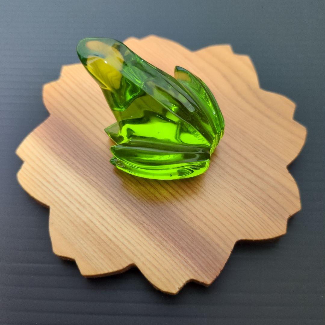 Baccarat バカラ 蛙 グリーンカエルフィギュリンクリスタル オブジェ