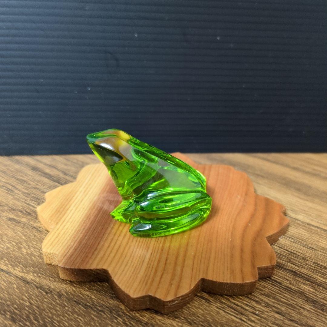 Baccarat バカラ 蛙 グリーンカエルフィギュリンクリスタル オブジェ