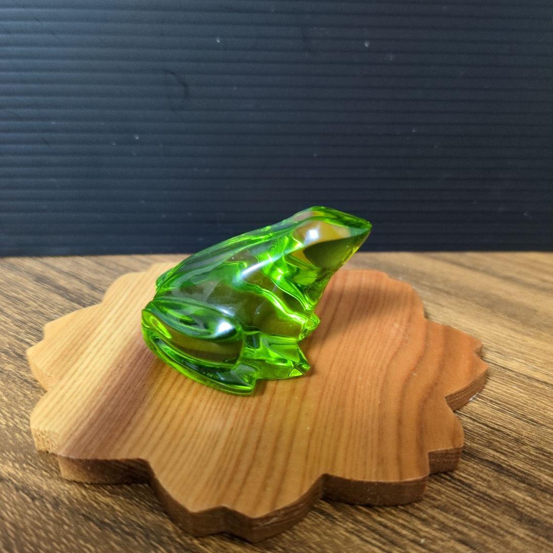 Baccarat バカラ 蛙 グリーンカエルフィギュリンクリスタル オブジェ