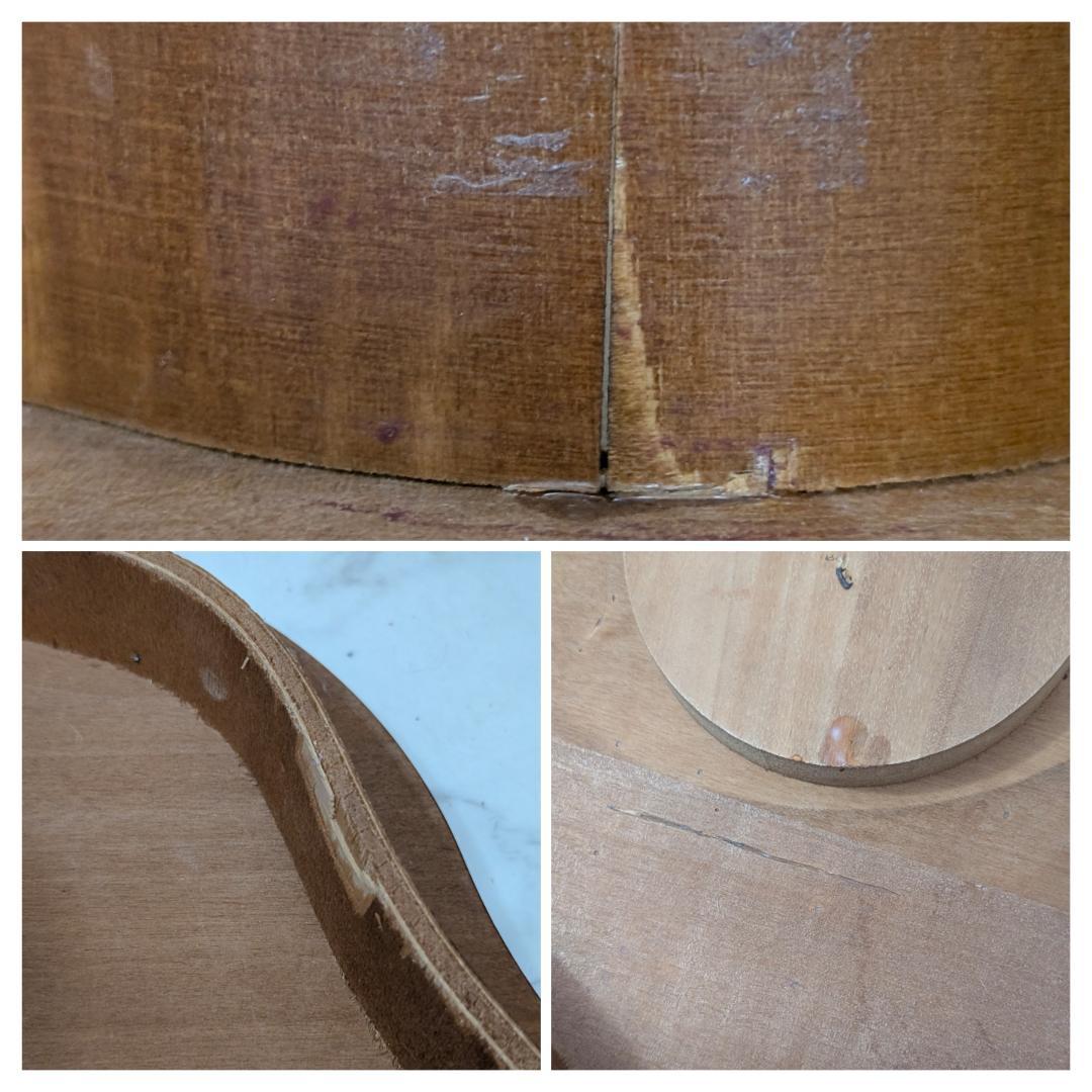 イタリア製 猫脚 ウッド サイドテーブル 象嵌細工 ビーチ 無垢材 ビンテージ