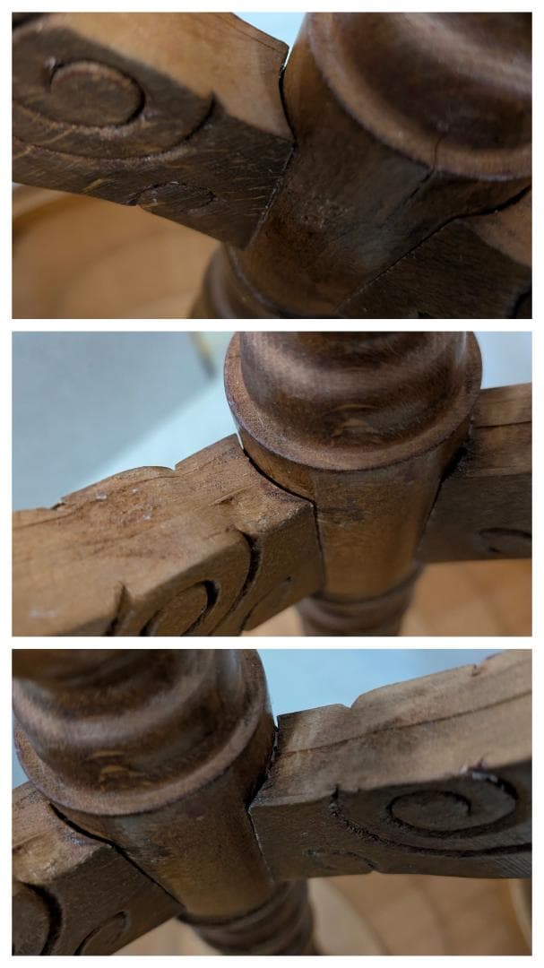 イタリア製 猫脚 ウッド サイドテーブル 象嵌細工 ビーチ 無垢材 ビンテージ