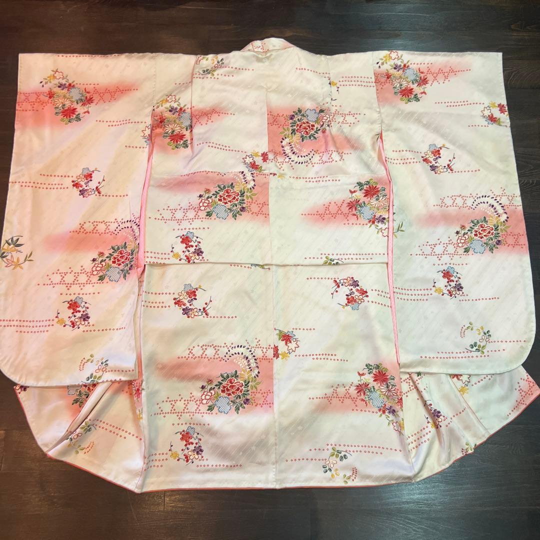 アンティーク 七五三 着物 作り帯 小物一式 フルセット 特価 大正ロマン 白系