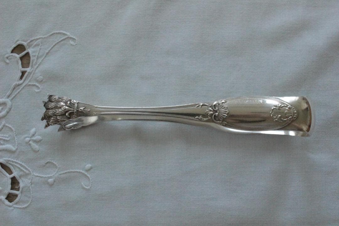 【C】シルバーコーティングのトング/野獣の足・フランスアンティーク