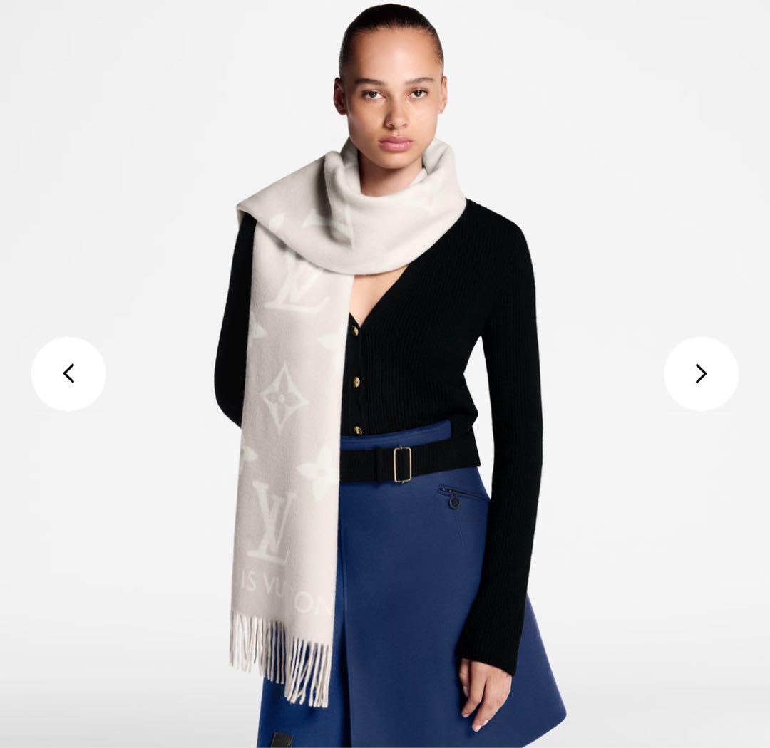 【LOUIS VUITTON美品 】マフラー・レイキャビック グレージュ