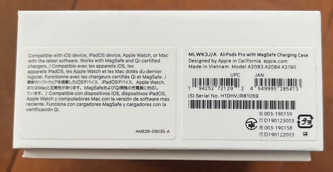 AirPods Pro 箱付 付属品完備 ケーブル・イヤーチップ新品 ケース付