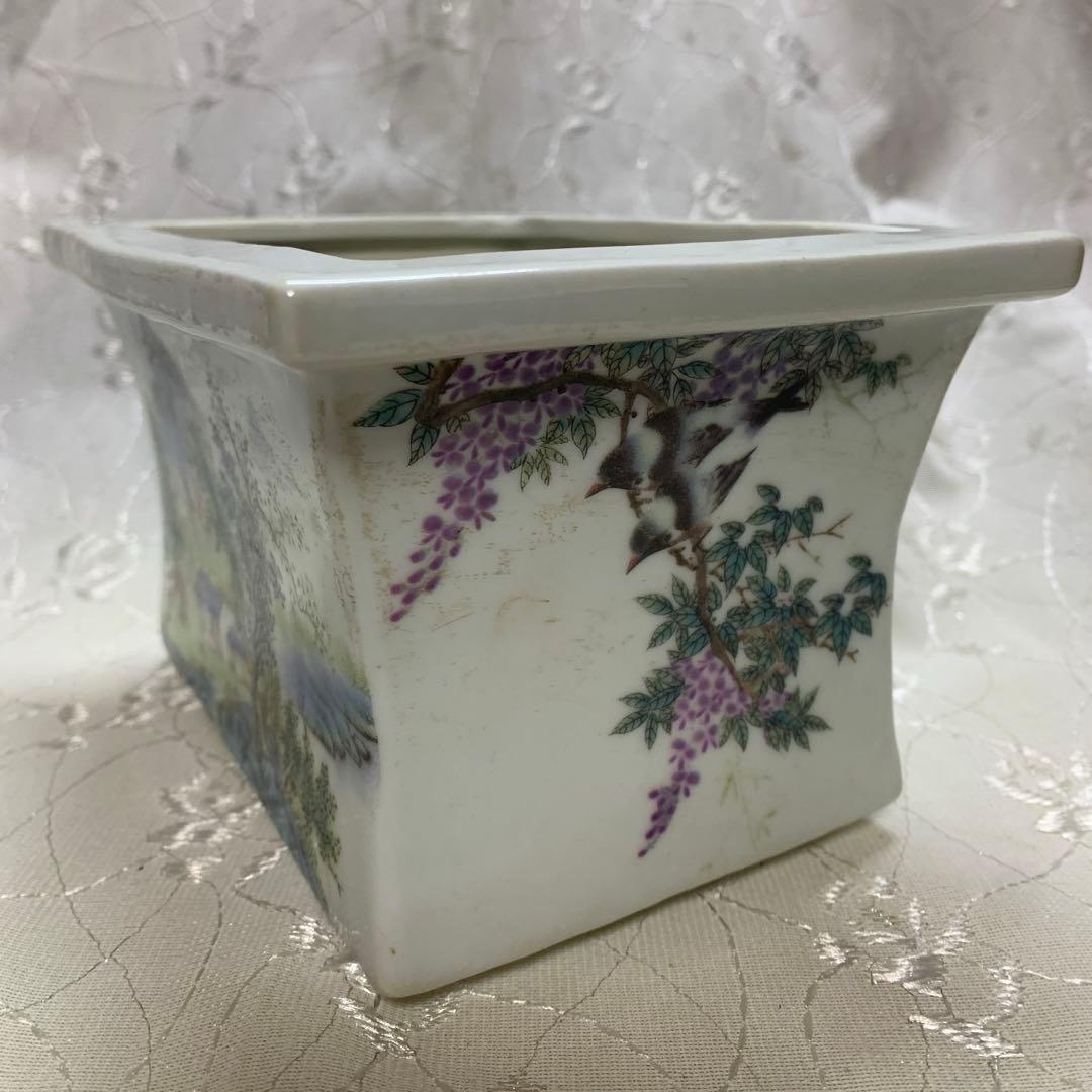 南京　盆栽鉢　深め　絵鉢