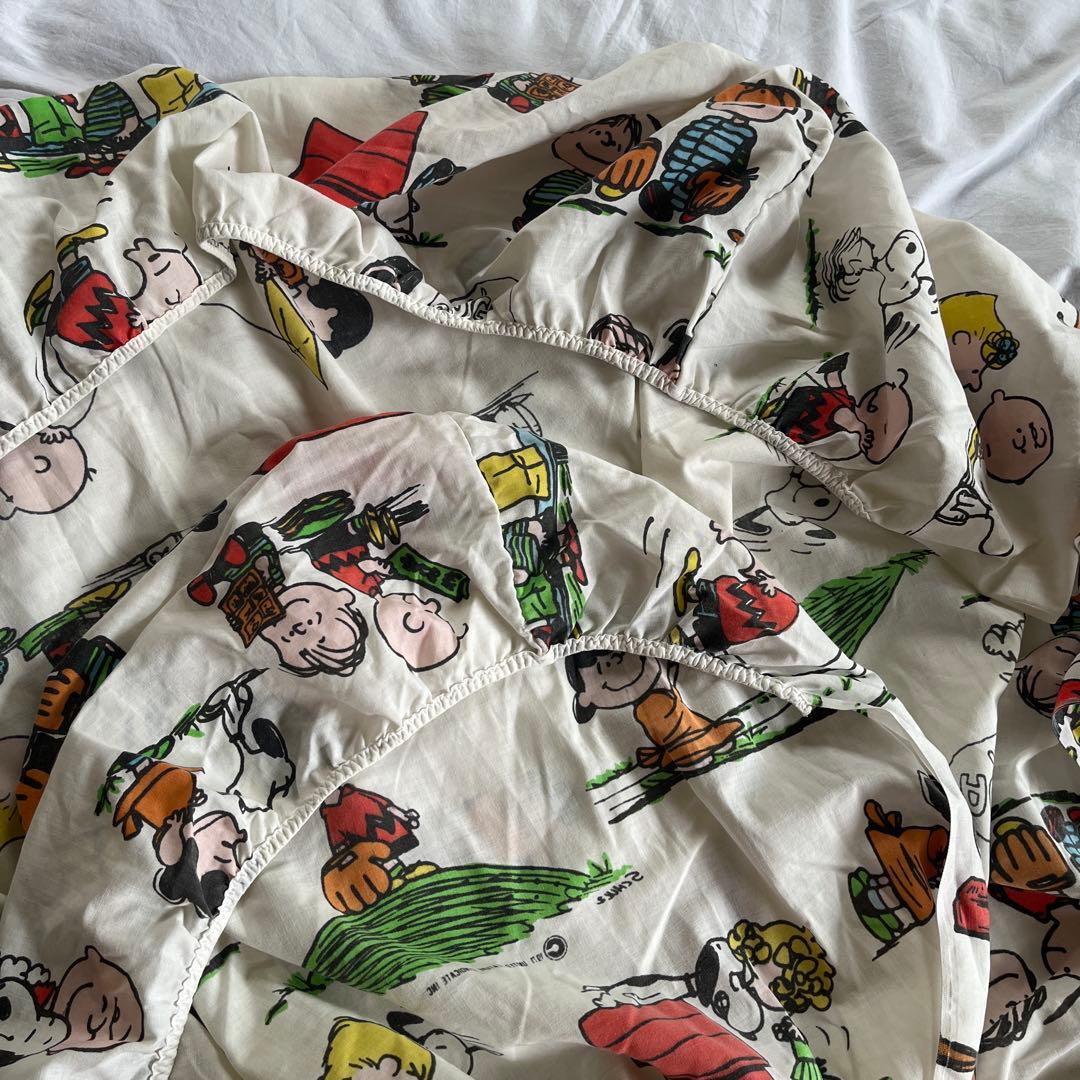USA製70’sヴィンテージpeanuts snoopyシーツ フライングエース