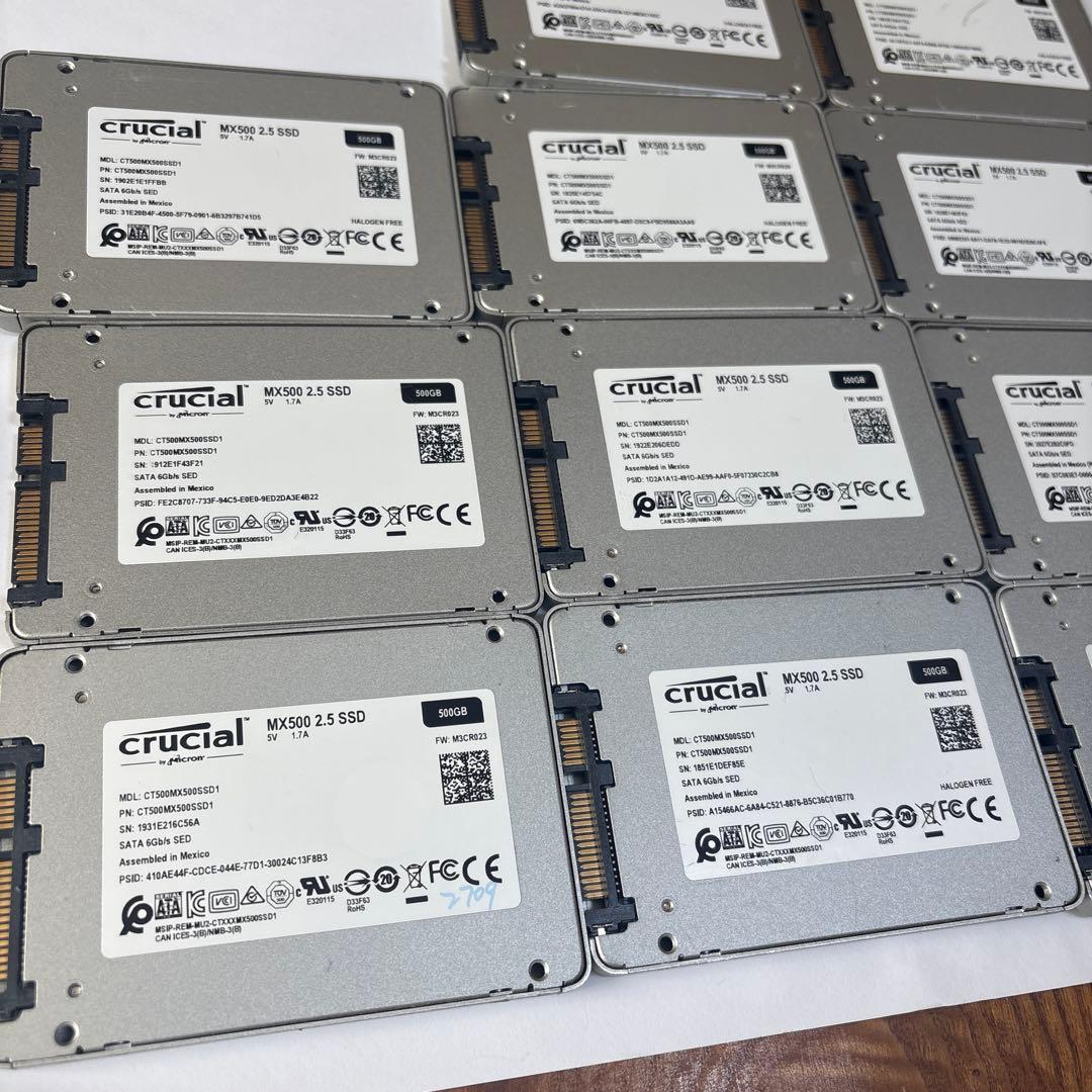 Crucial MX500 500GB SATA SSD 14個セット 現状品