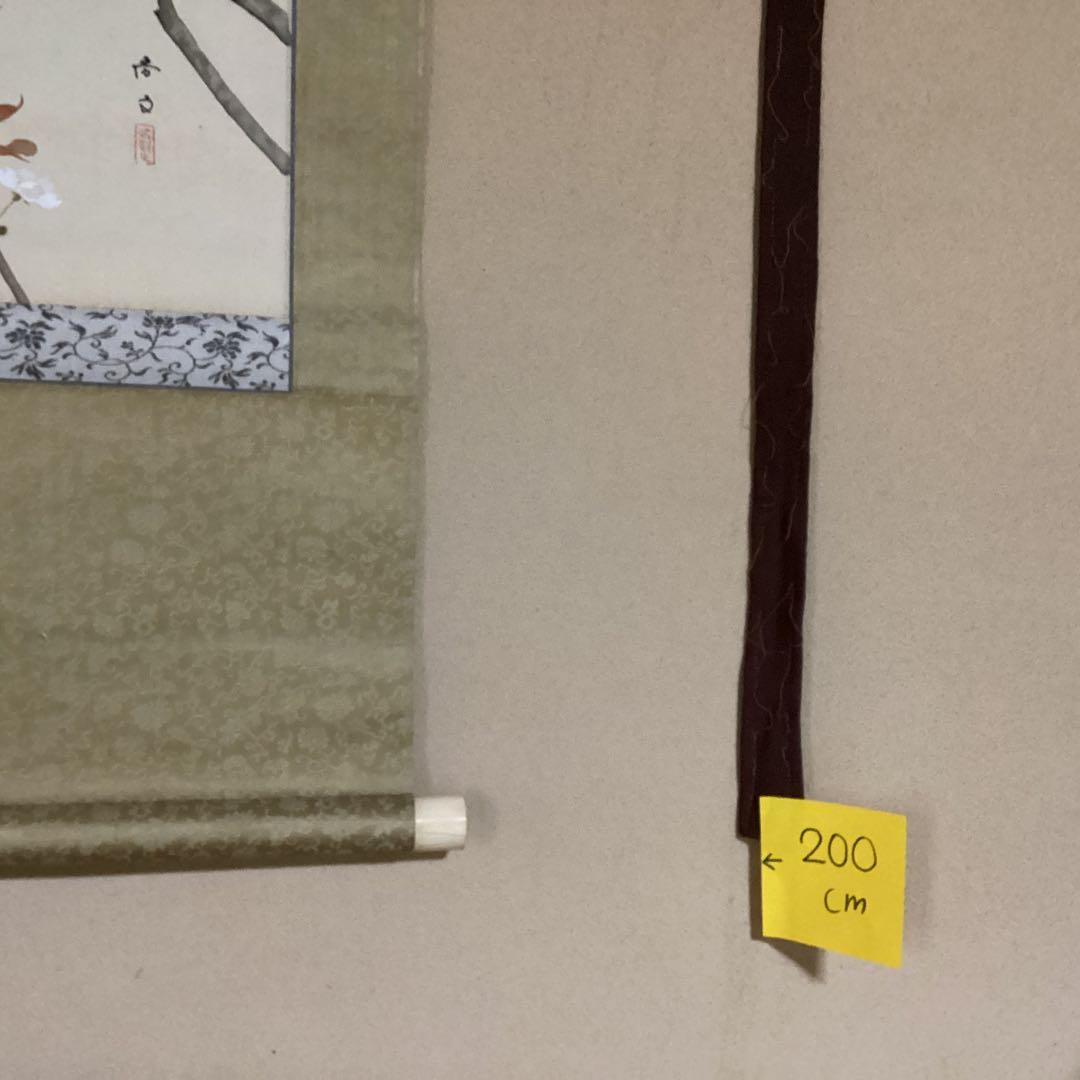 O-6 桜花の図　尚文　　桜と青い鳥の掛軸