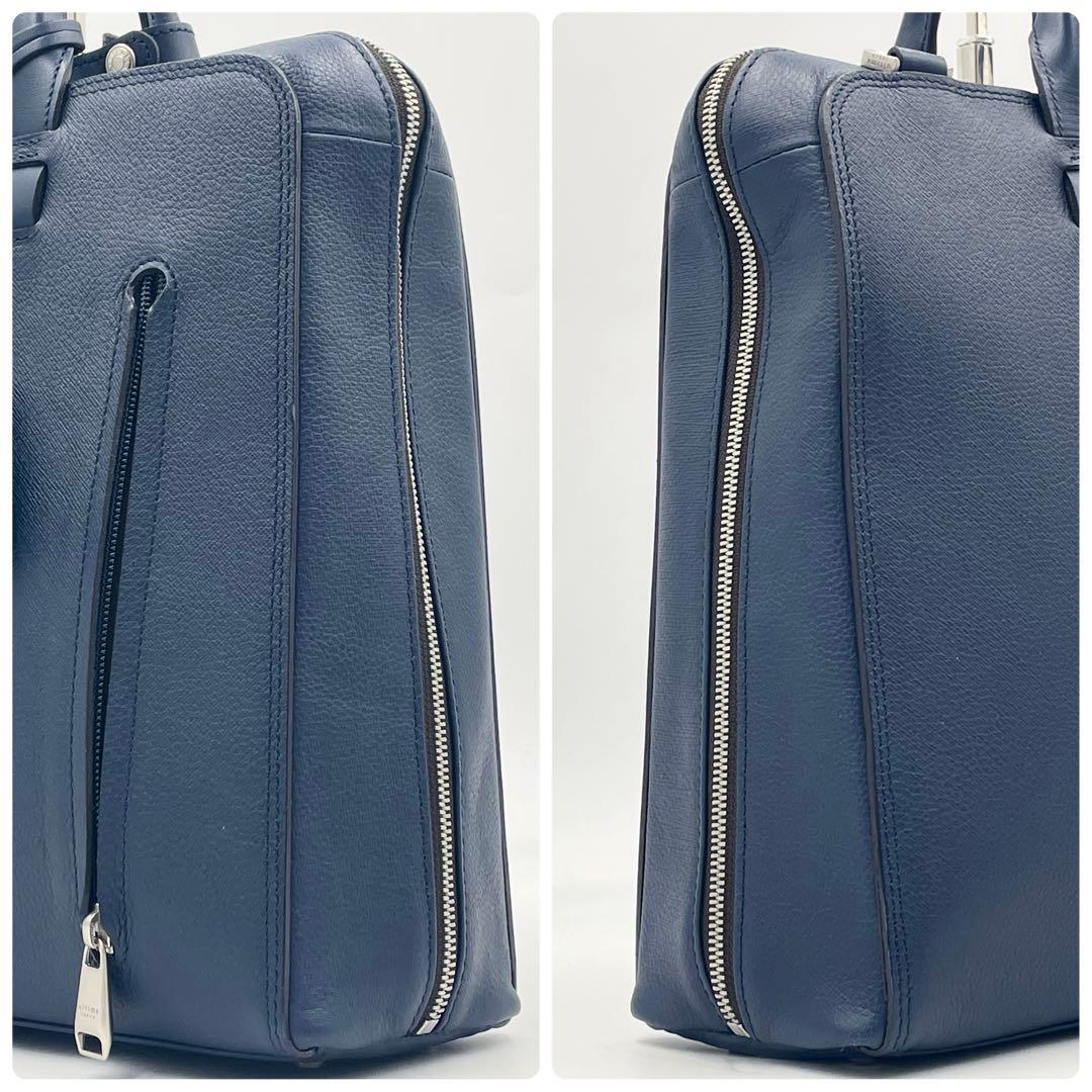 【極美品】ultima TOKYO レザー 2wayブリーフケース ネイビー
