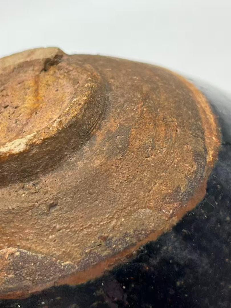 宋時代　黑釉天目梅花文茶碗　木の葉　福清窯茶盞 吉州窯 唐物(A-93)