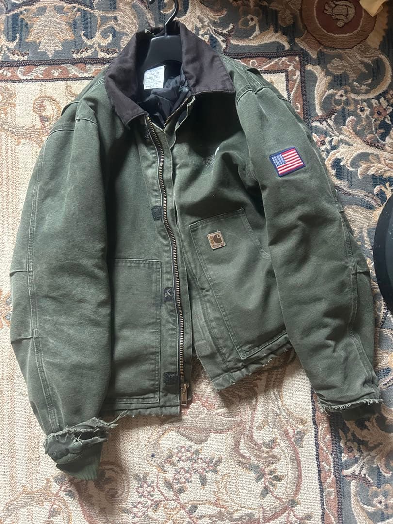 Carhartt 襤褸トラディショナルジャケットダークグリーン USA製