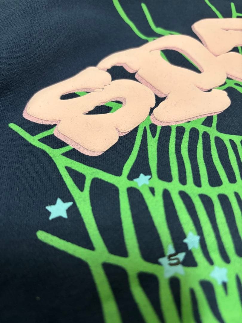 sp5der パーカー ネイビー