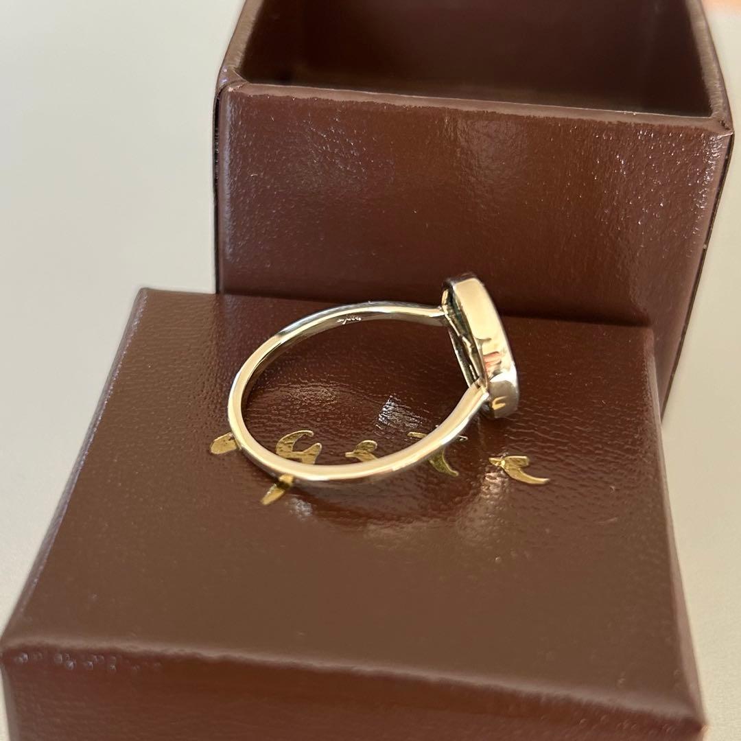 agete リング 13号 K10 ダイヤモンド アジュルマラカイト