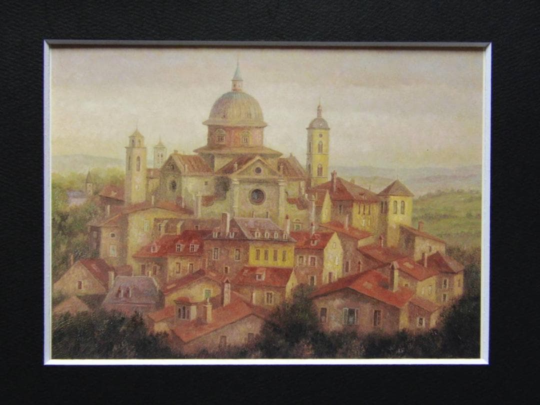 田畑和高、トスカーナ暮色、希少な画集より、新品高級額・額装付