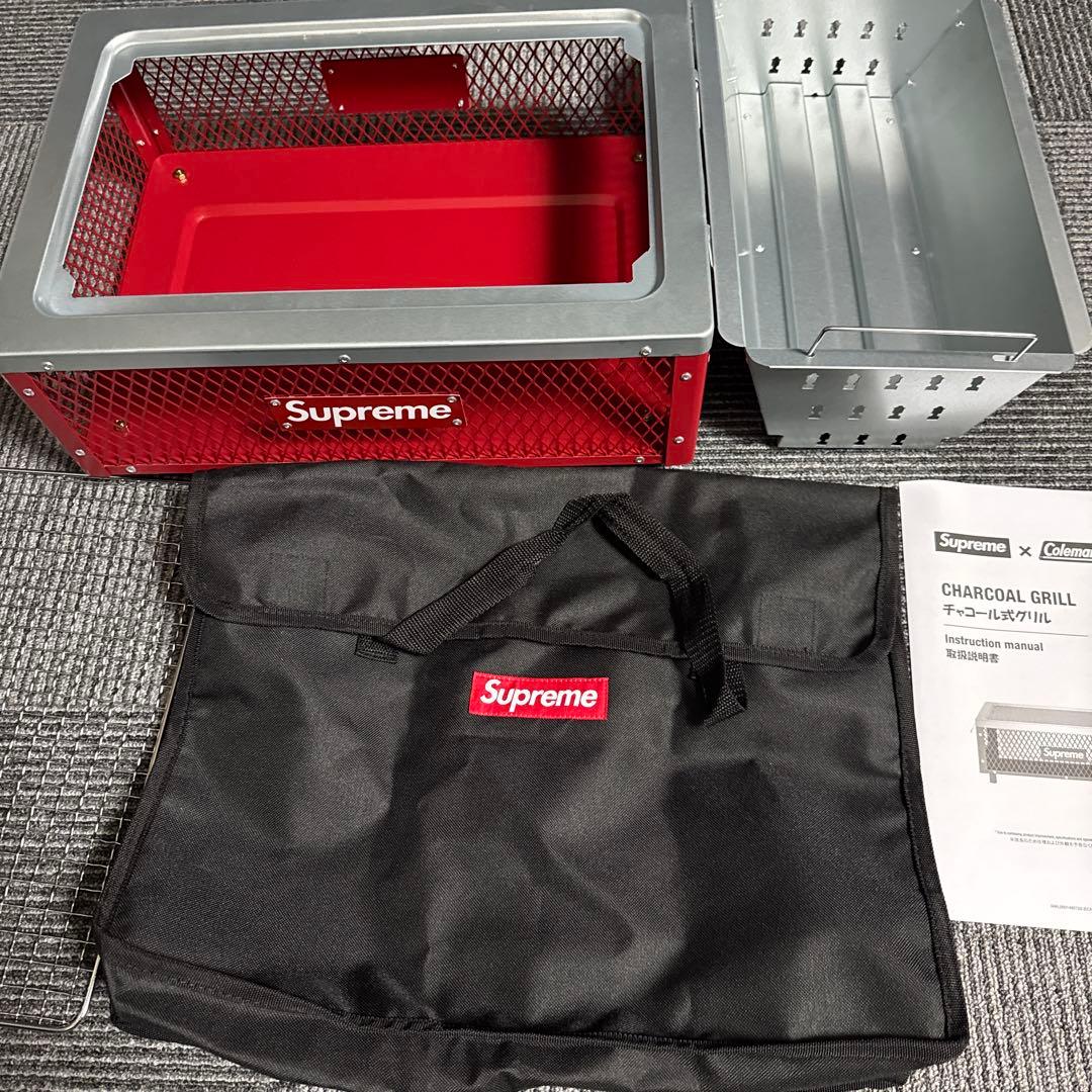 シュプリームxコールマン　チャコールグリル　赤