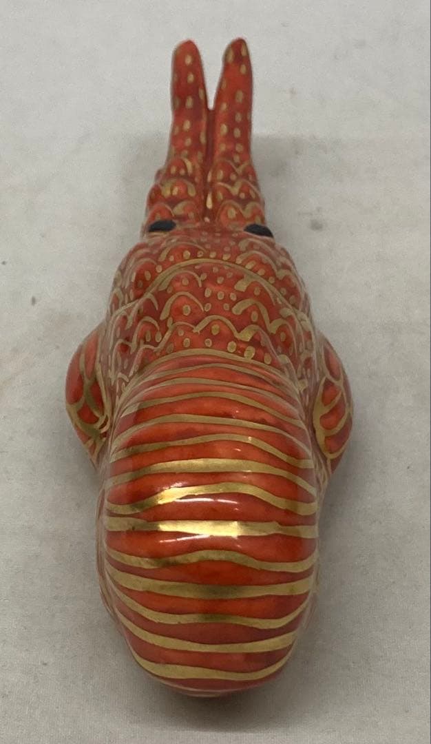 B525s「金襴手海老 香合」高野昭阿弥造　共箱　平安　茶道具　香道具