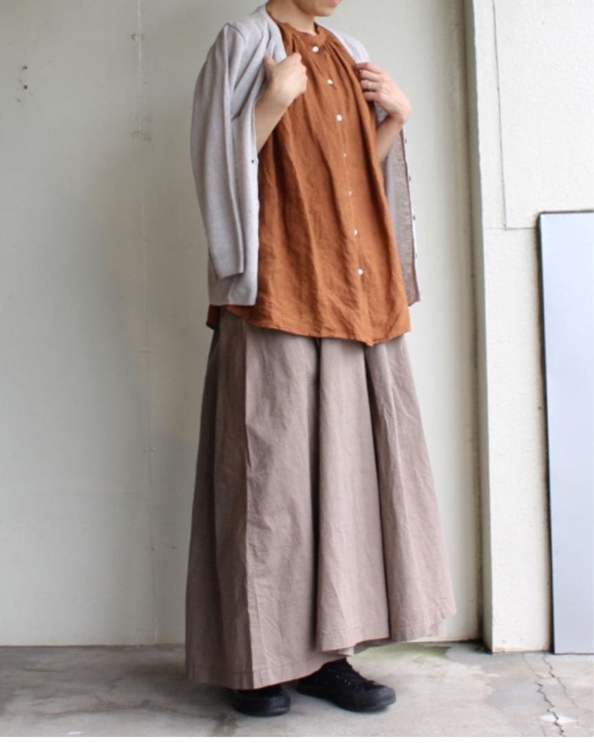 HARVESTY チェックカルメンキュロットブラウン