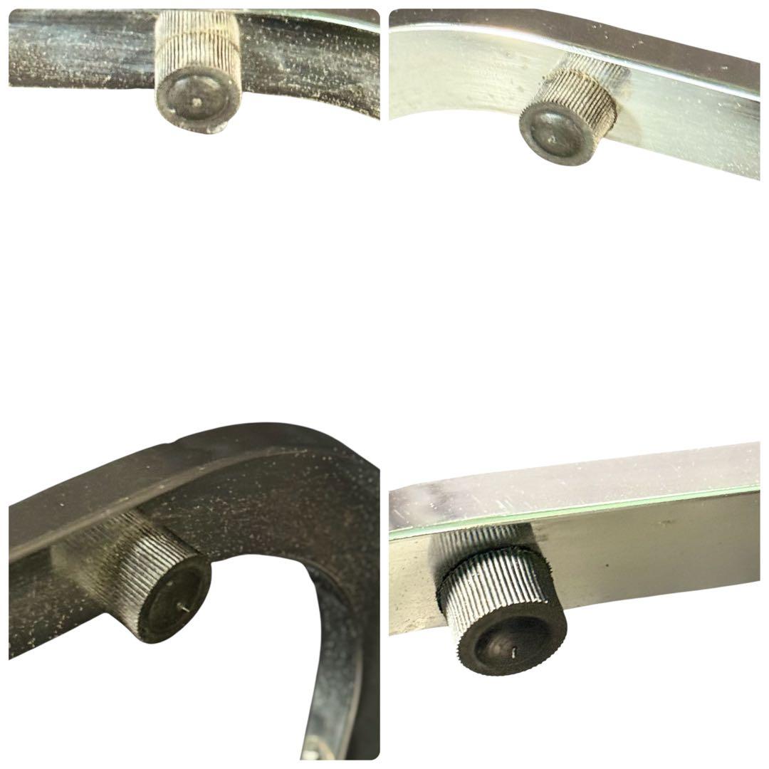 ラリー様　HR810 レトロなガラステーブル　スチール　シルバー