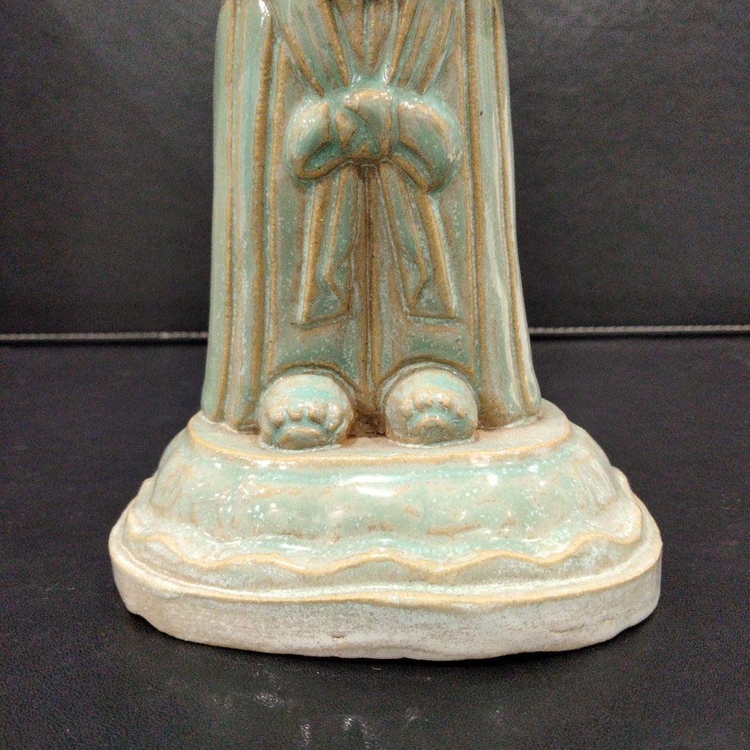 b396-4　仏師 久保田唯心 御李代刀 本人作 陶彫 宝蔵童女　E