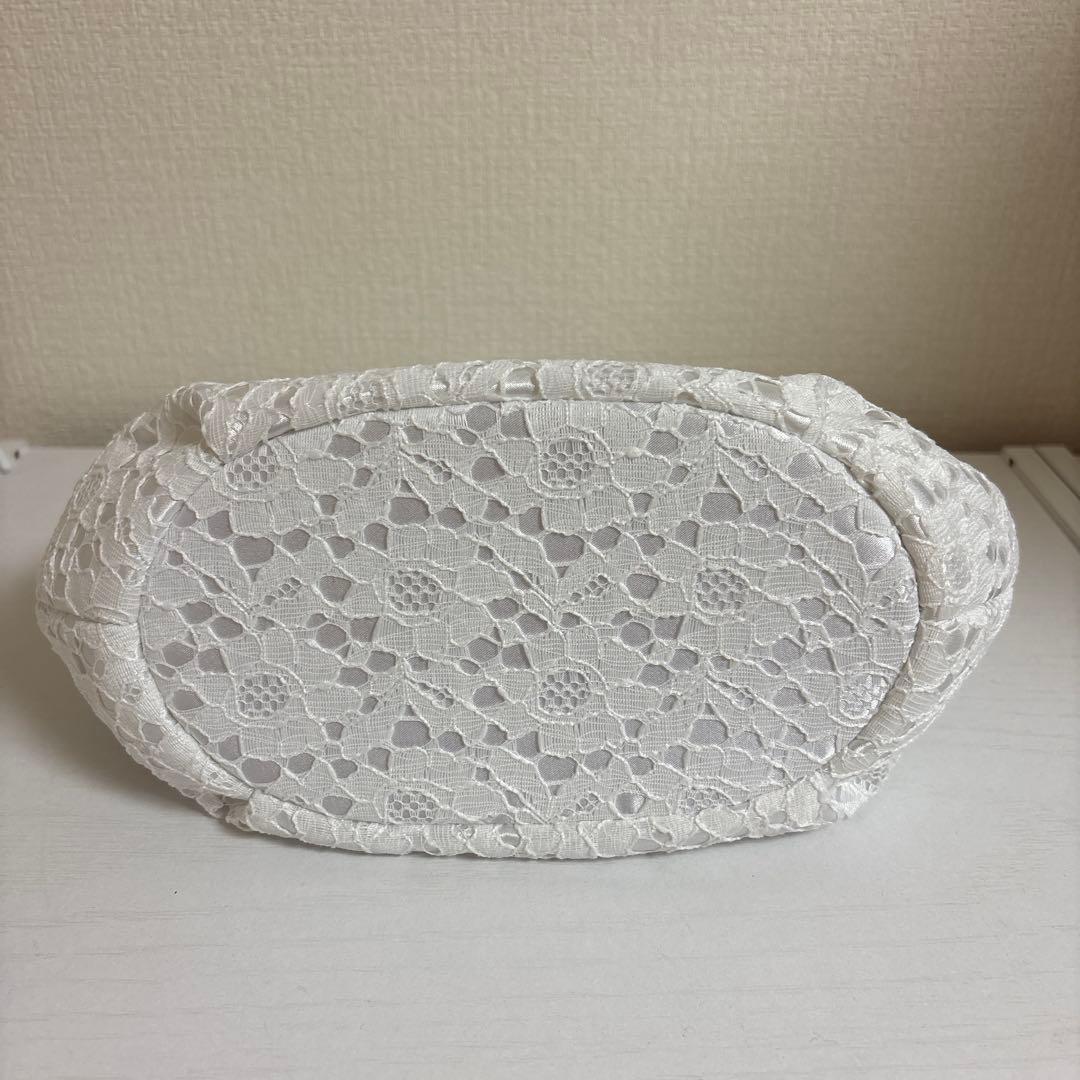 草履(厚底)バックセット　 パール　レース　[オフホワイト]