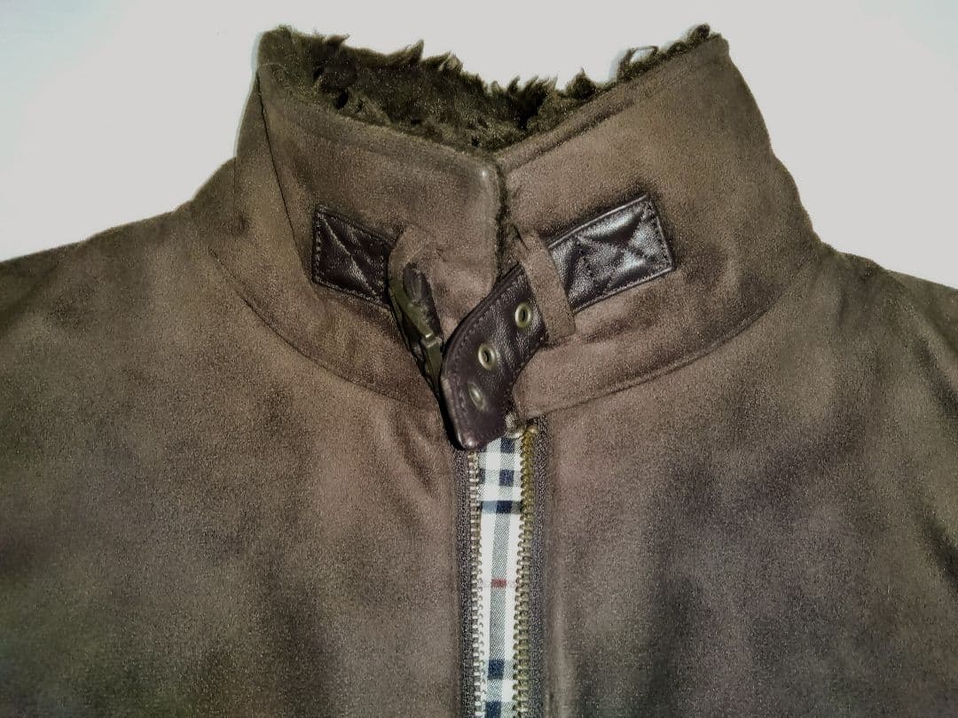 希少　バーバリー　Burberry　革　ジャケット　ブラウン